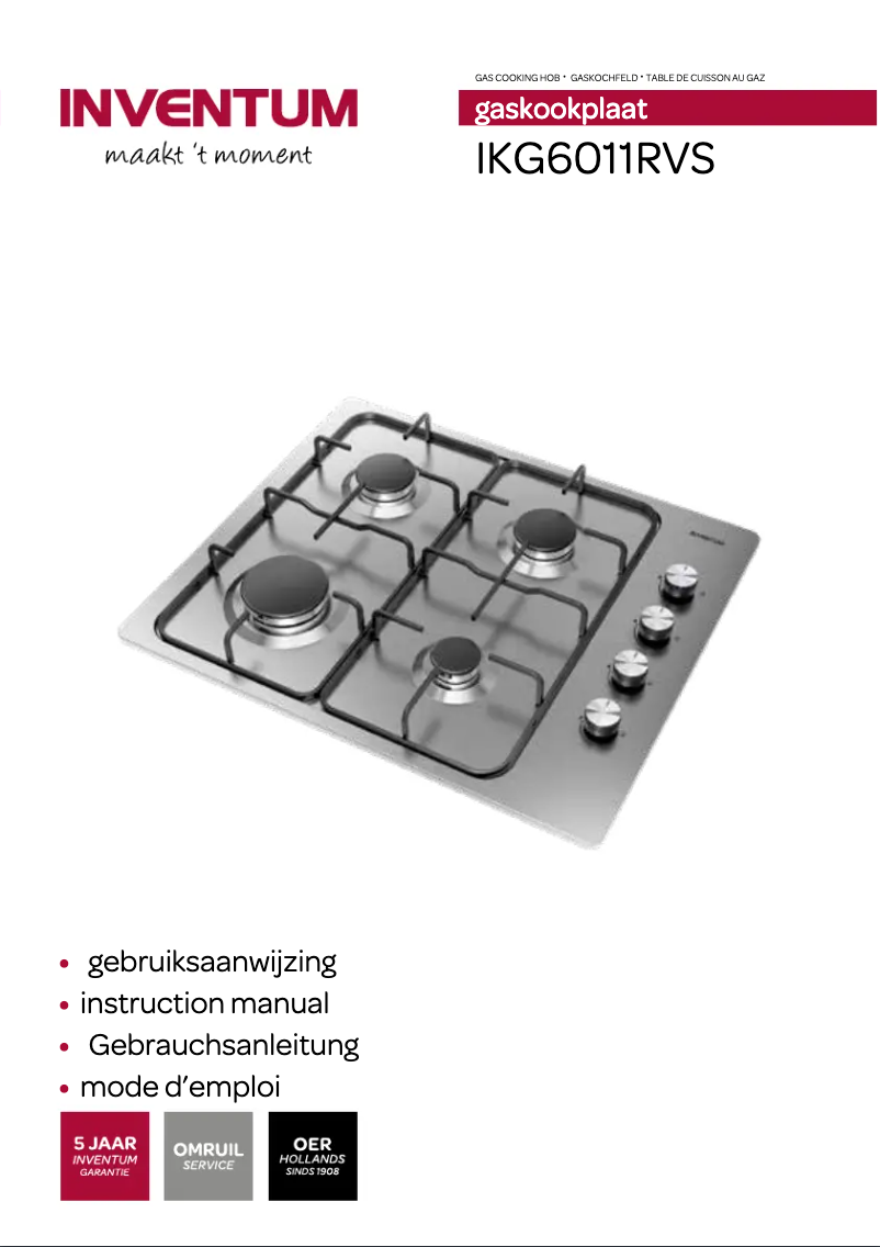 First page image of the manual for IKG6010RVS