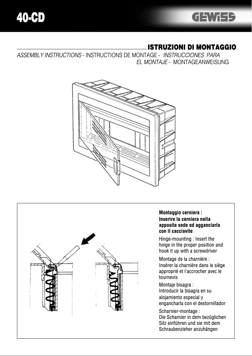 Page 1 of the manual User Manual Gewiss GW40655
