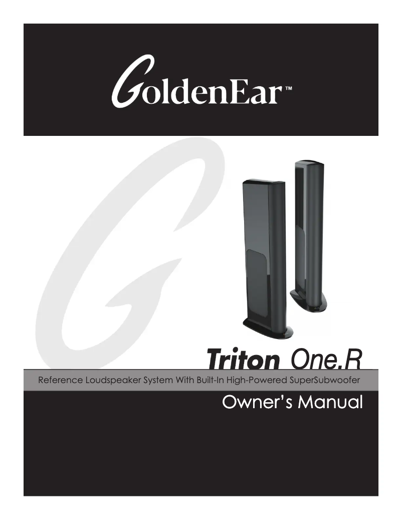 Page 1 of the manual User Manual GoldenEar Triton One.R