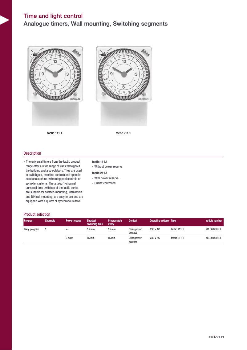 First page image of the manual for tactic 111.1