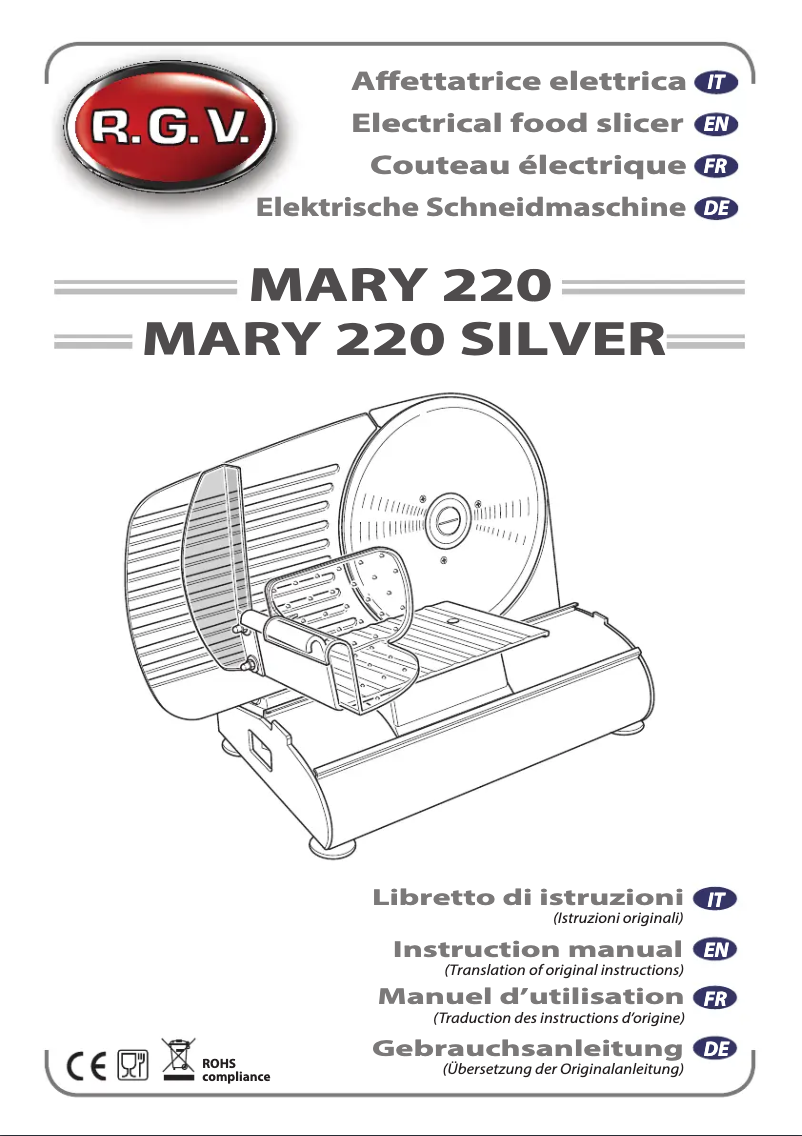 Image de la première page du manuel de l'appareil MARY 220