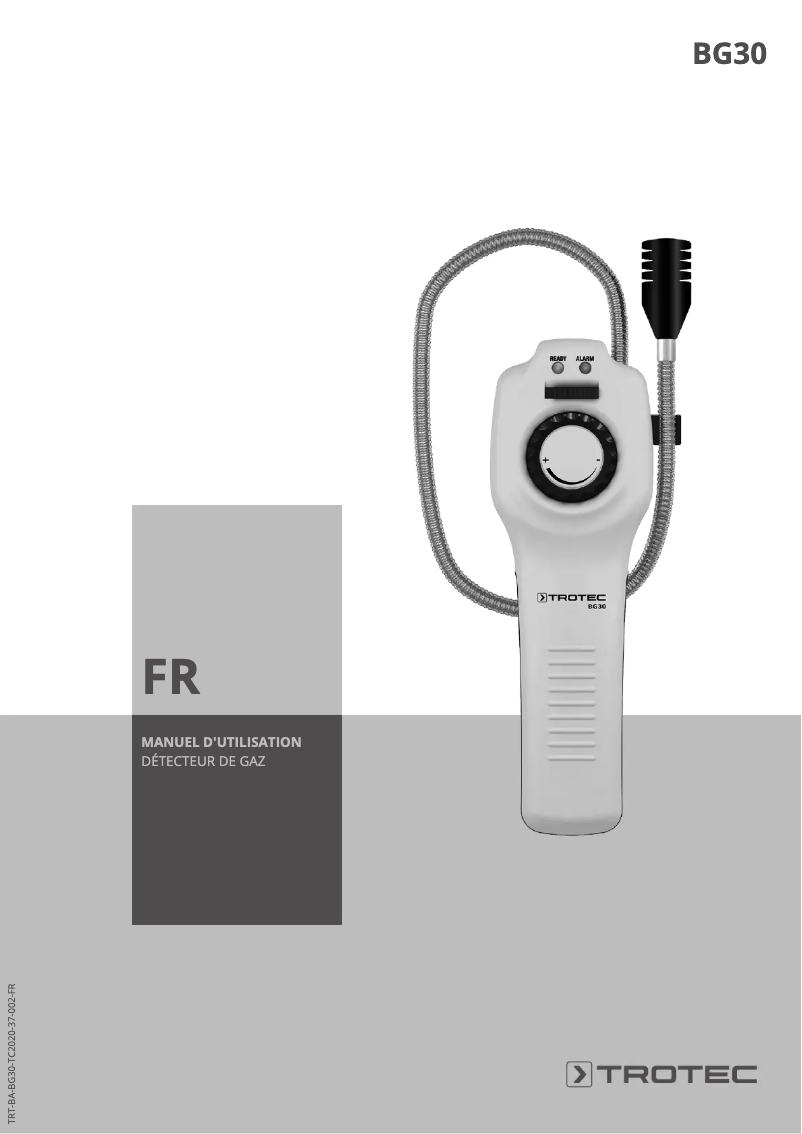 Page 1 of the manual User Manual Trotec BG30