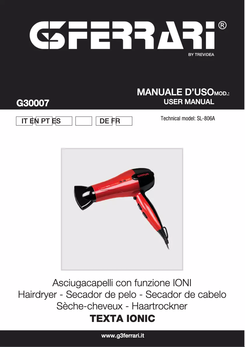 Image de la première page du manuel de l'appareil Texta Ionic G30007