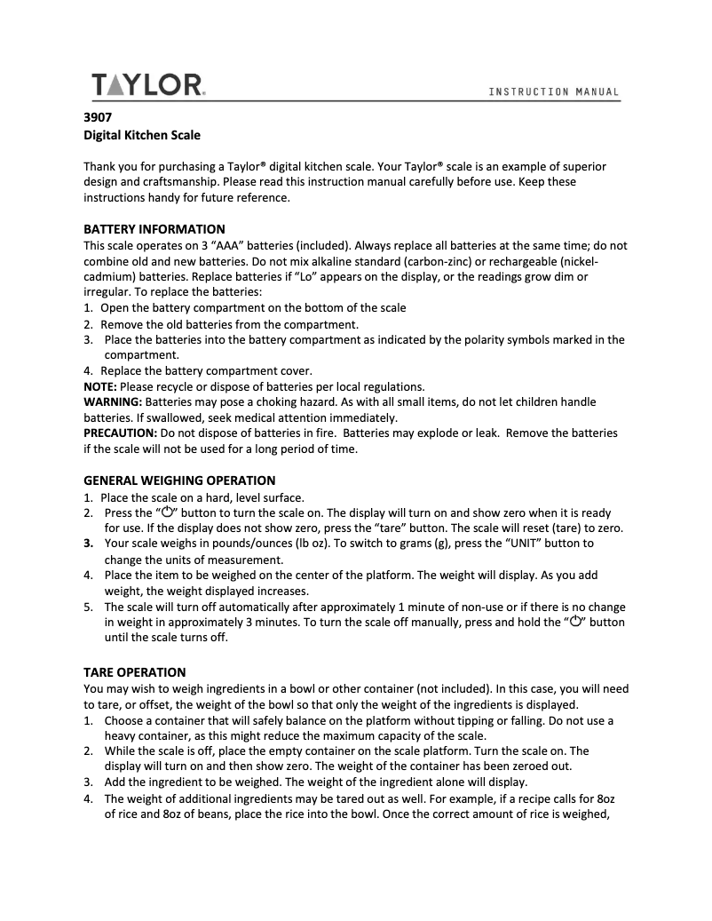 Image de la première page du manuel de l'appareil 3907