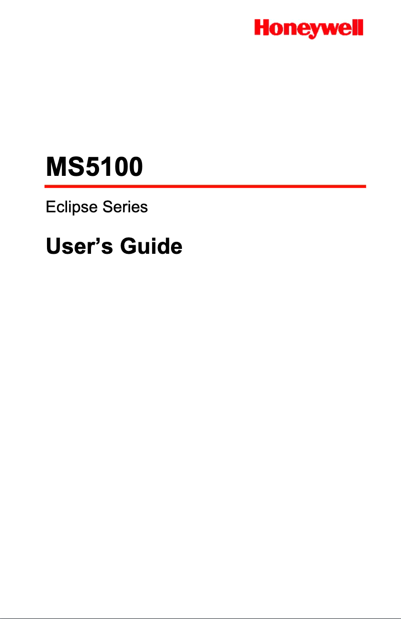 First page image of the manual for Eclipse MS5100
