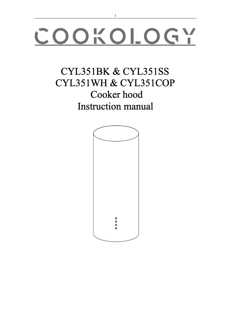 First page image of the manual for CYL351BK