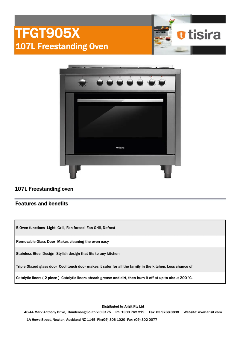 First page image of the manual for TFGT905X