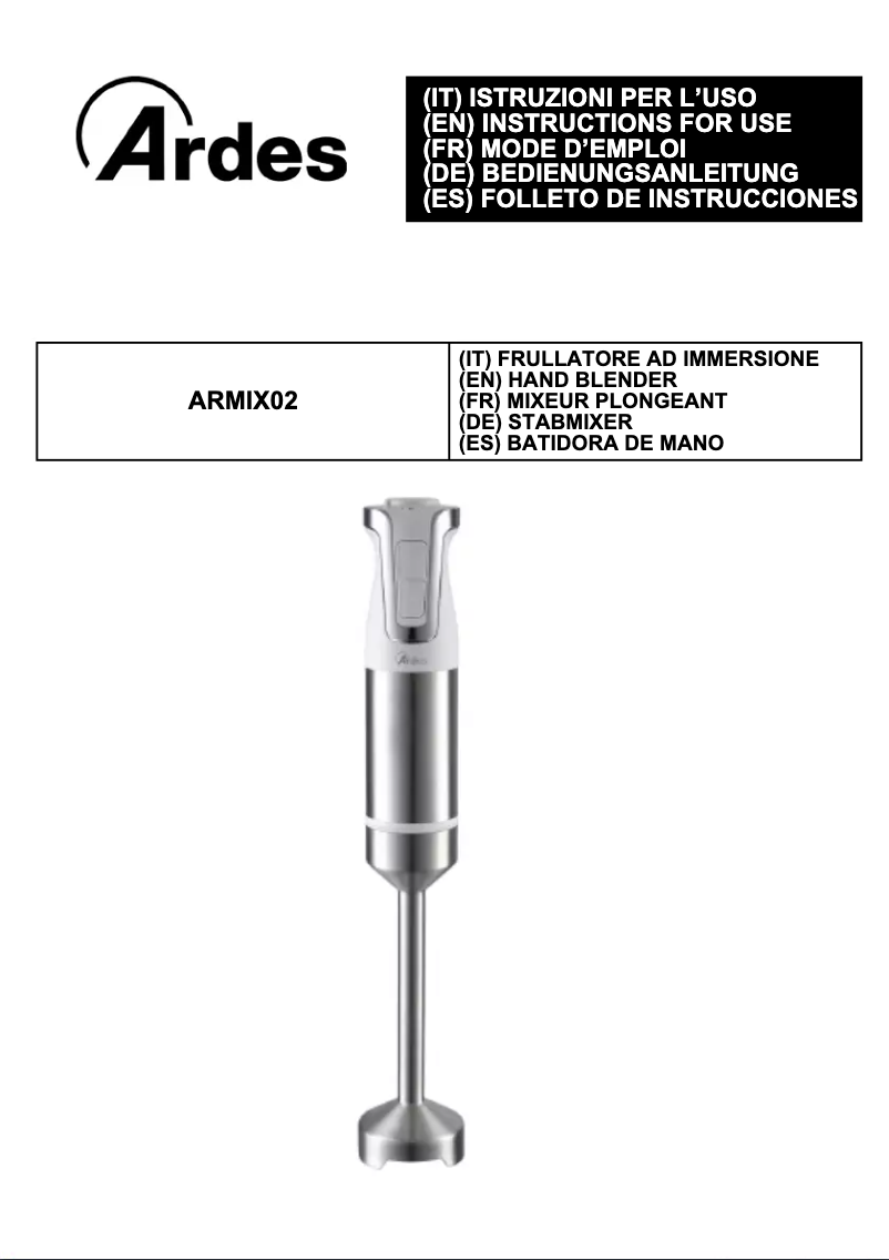 Page 1 of the manual User Manual Ardes Deep ARMIX02