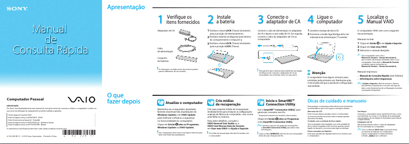 First page image of the manual for Vaio VPCEE23EB