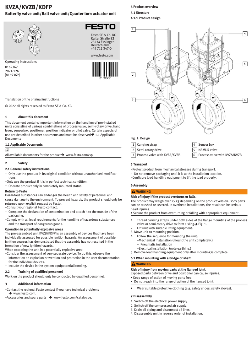 First page image of the manual for KVZB