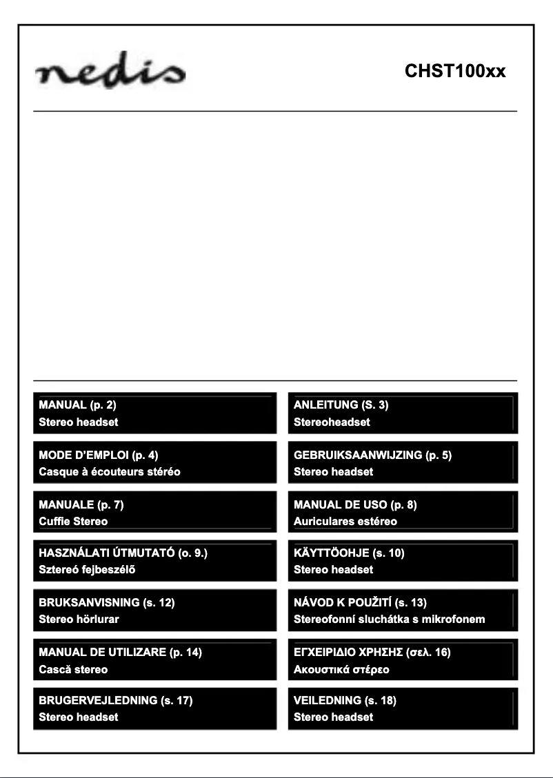 First page image of the manual for CHST100BK