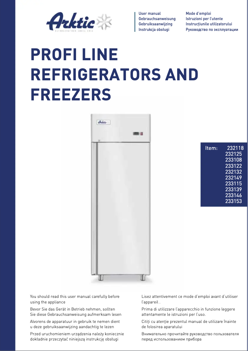 Page 1 of the manual User Manual Arktic 232149