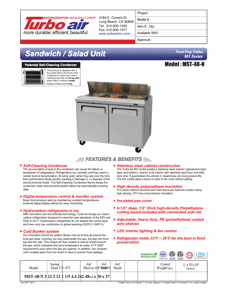 First page image of the manual for MST-48