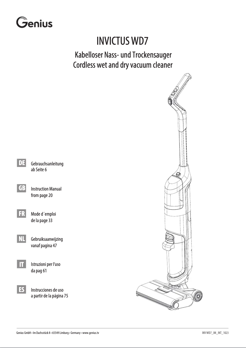 Page 1 of the manual User Manual Genius INVICTUS WD7