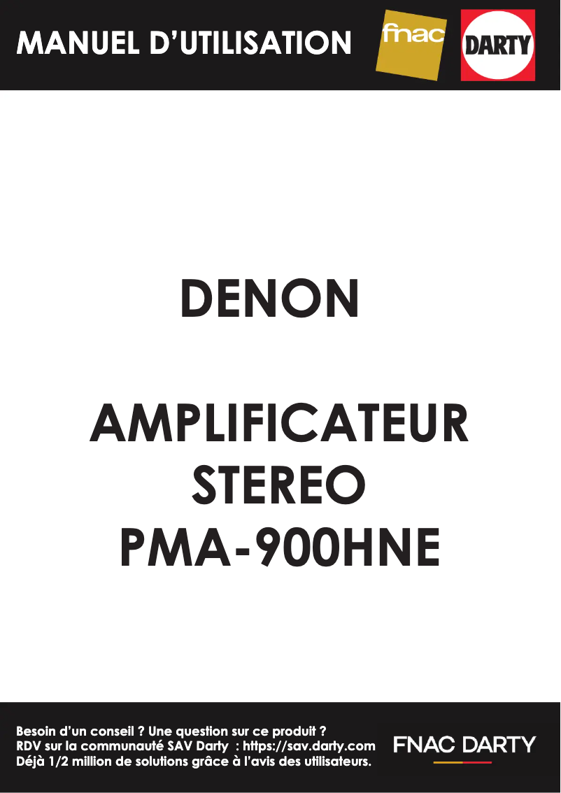 Page 1 of the manual User Manual Denon PMA-900HNE