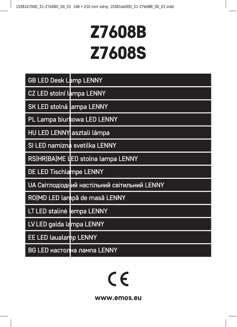 Page 1 of the manual User Manual Emos Z7608S