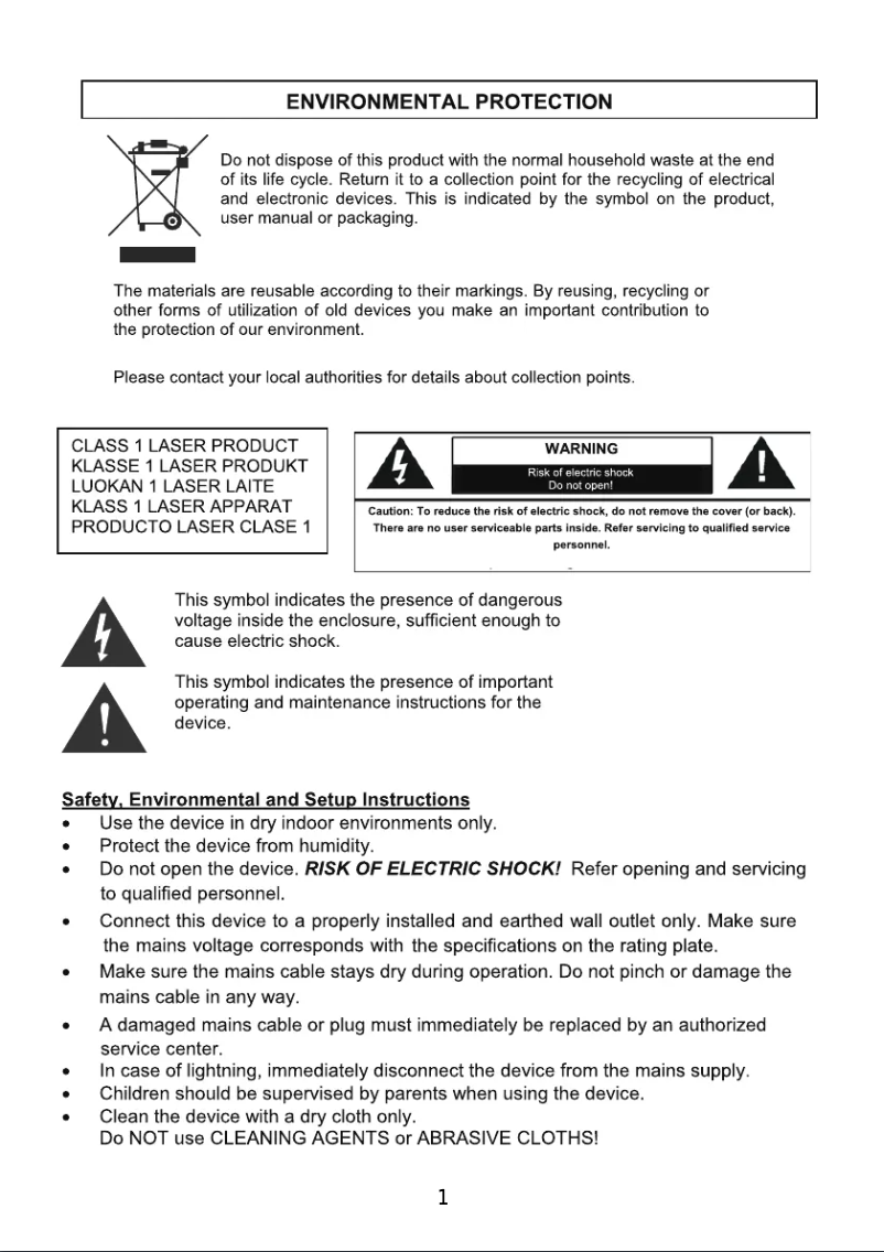 Page 1 of the manual User Manual Soundmaster NR513DAB