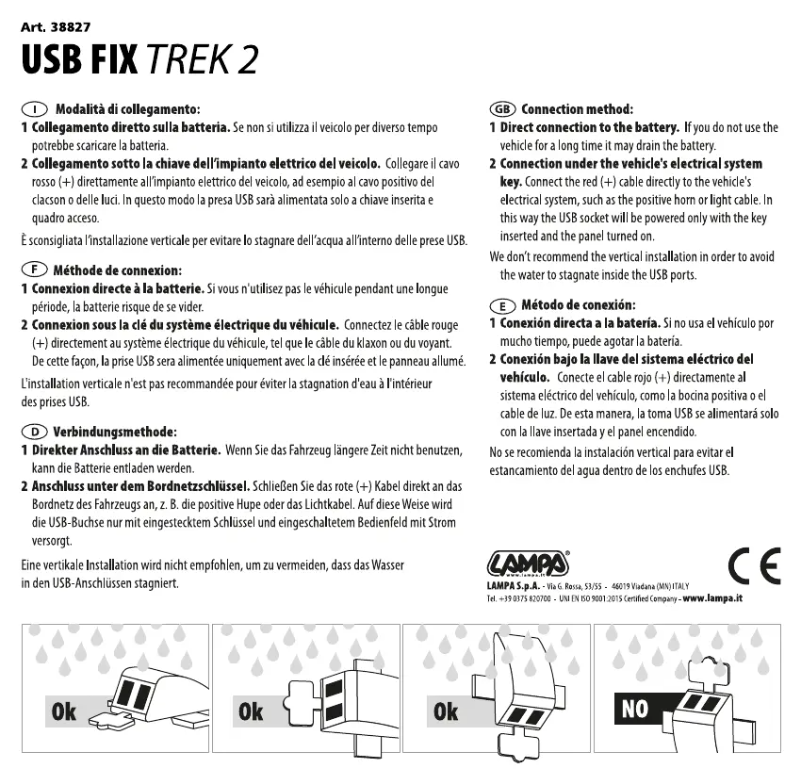 Page 1 of the manual User Manual Lampa USB FIX Trek 2