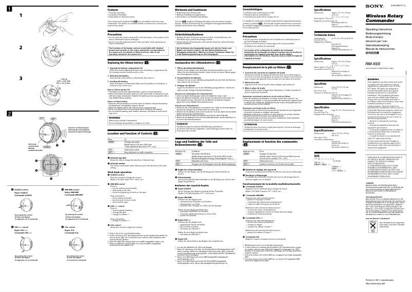 First page image of the manual for RM-X6S