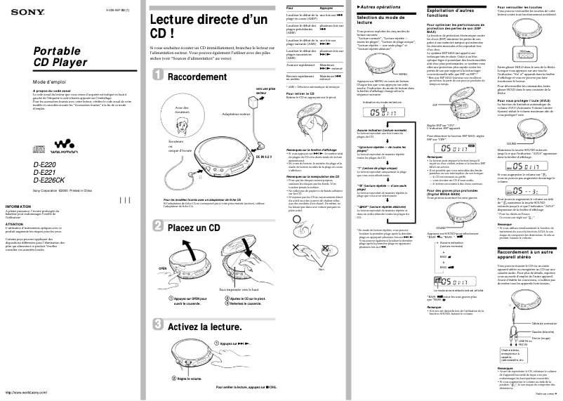 First page image of the manual for D-E221