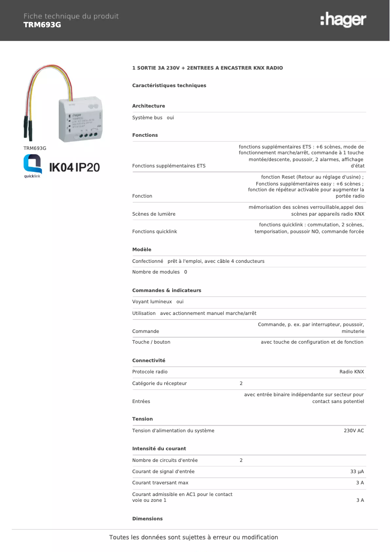 First page image of the manual for TRM693G