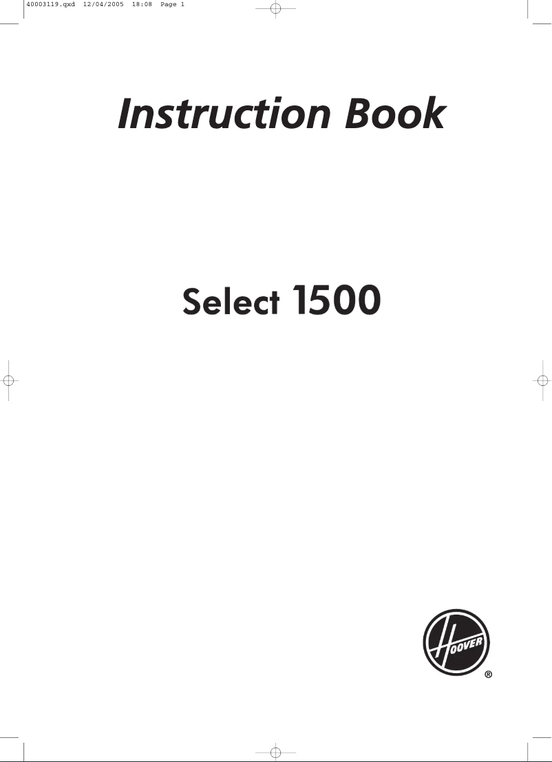 Page 1 of the manual User Manual Hoover HSP 15