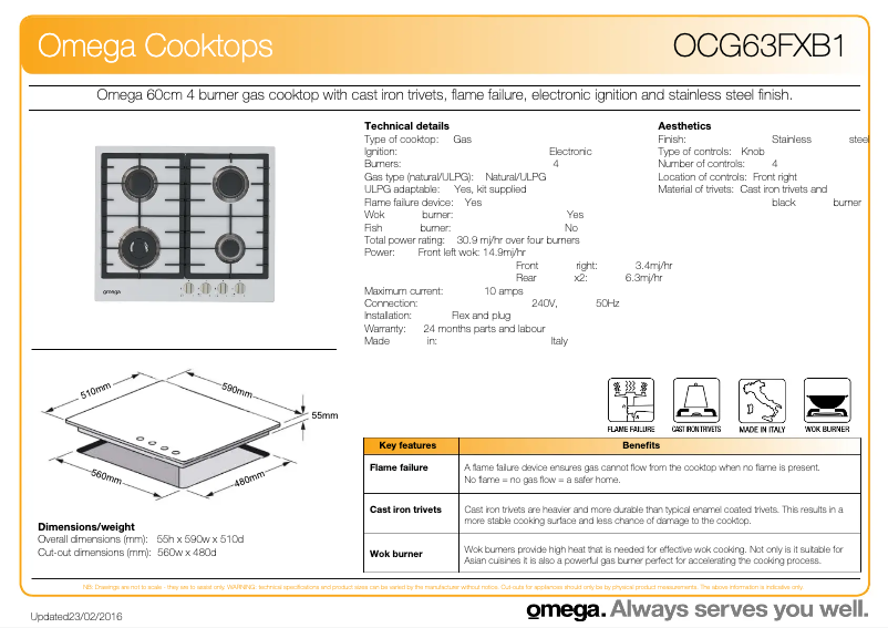 First page image of the manual for OCG63FX