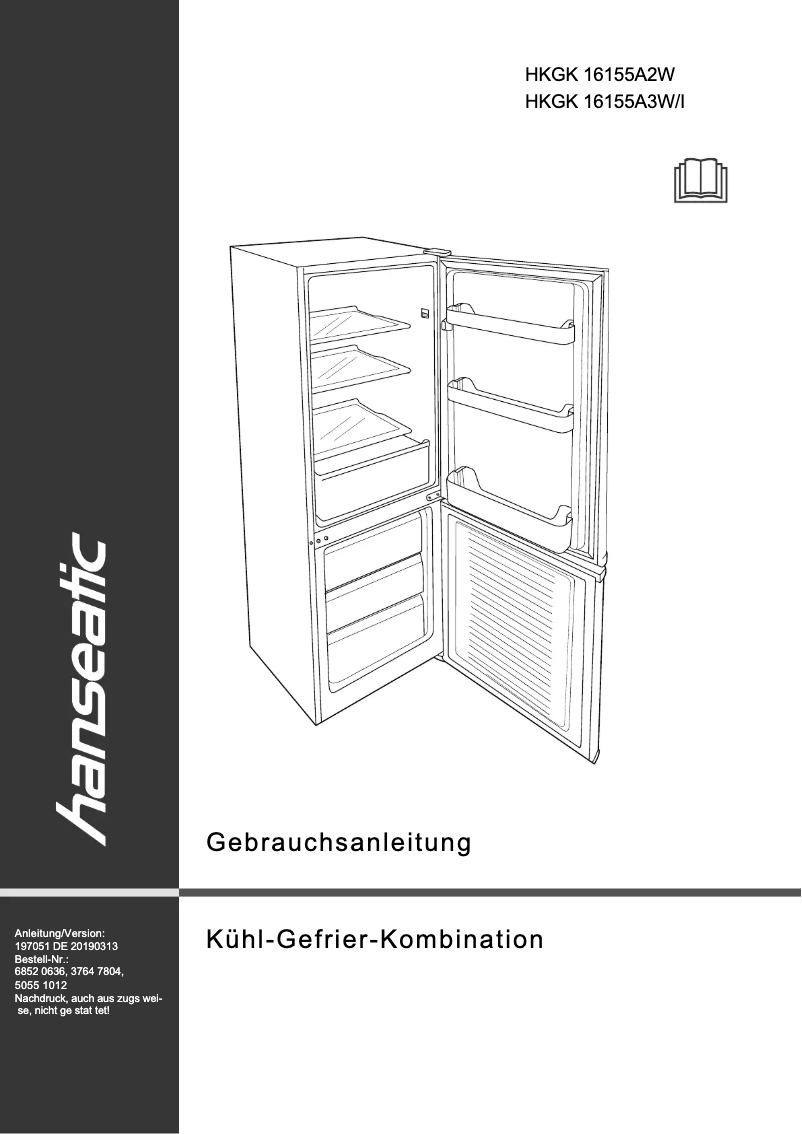 Page 1 of the manual User Manual Hanseatic HKGK16155A2W