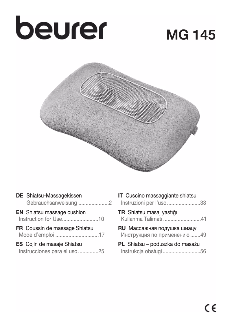 Page 1 of the manual User Manual Beurer MG 145