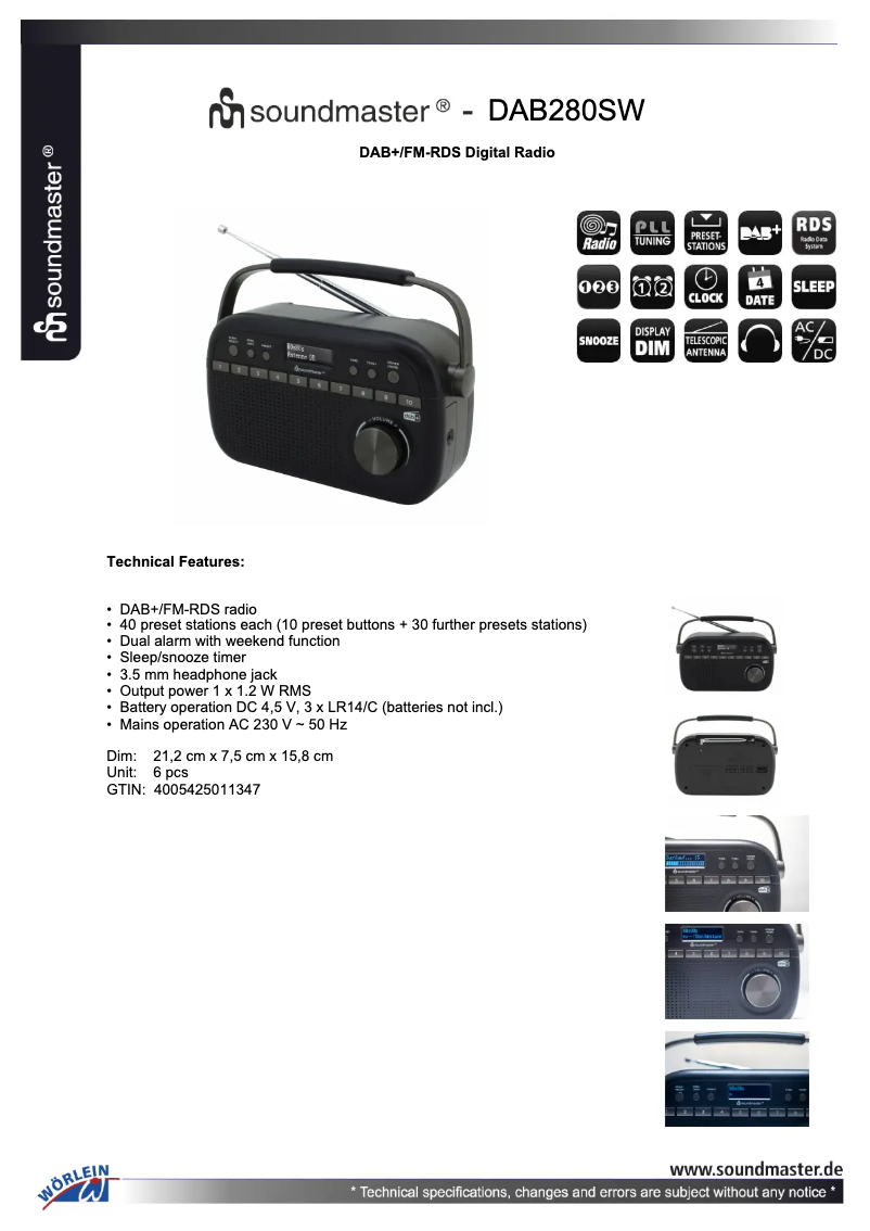 First page image of the manual for DAB280