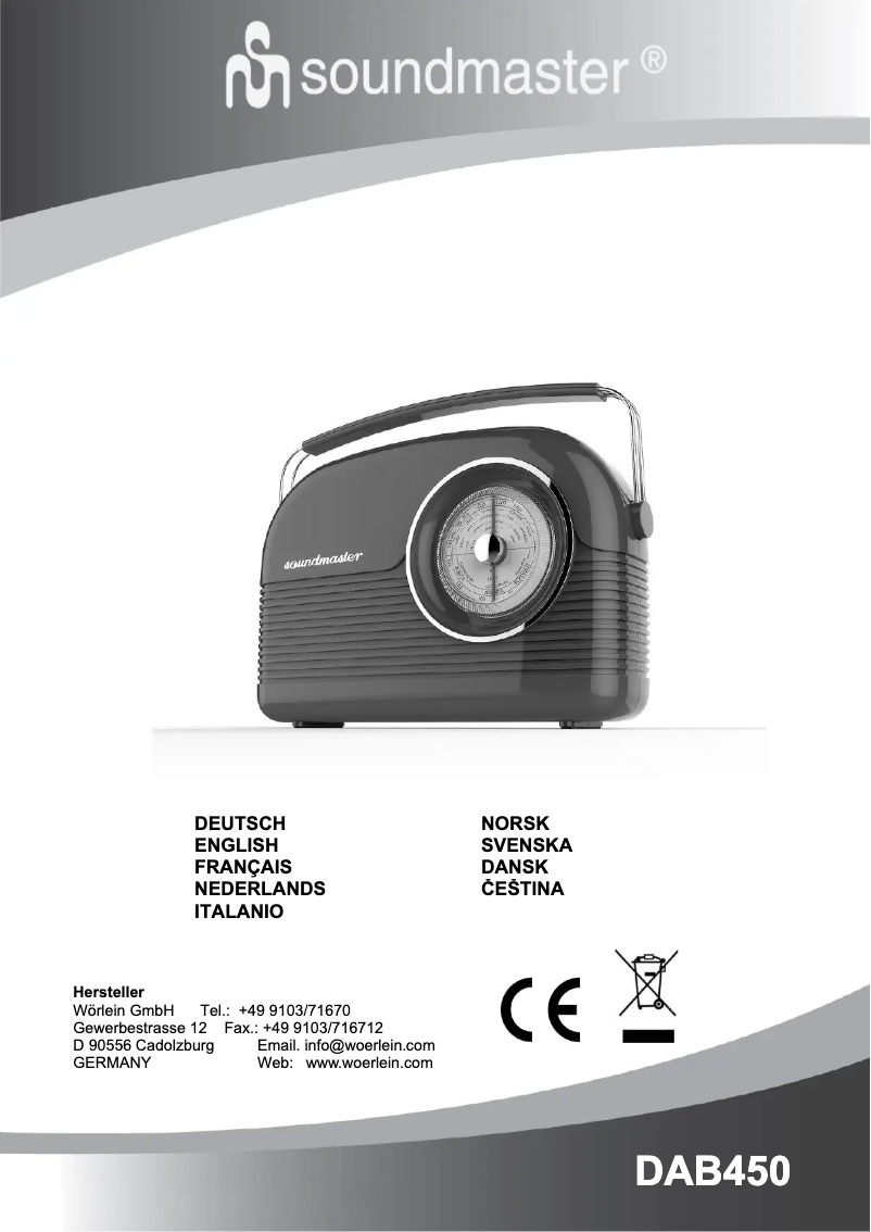 First page image of the manual for DAB450