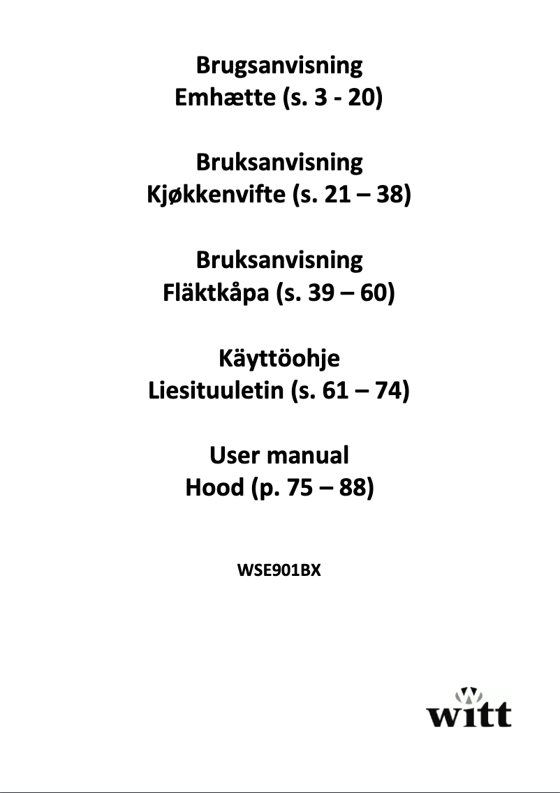 First page image of the manual for WSE901BX