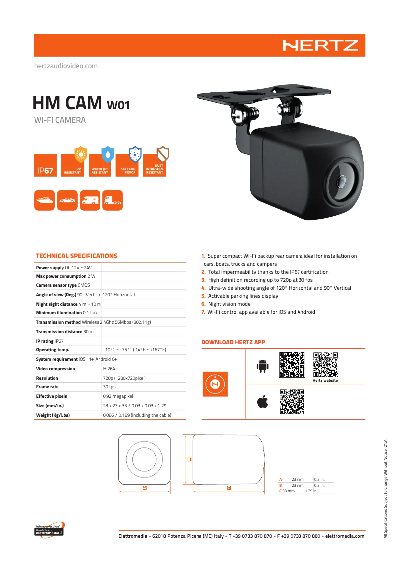 First page image of the manual for HM CAM C01