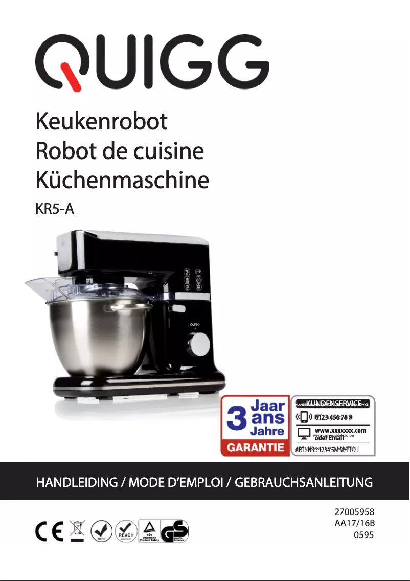 First page image of the manual for KR5-A