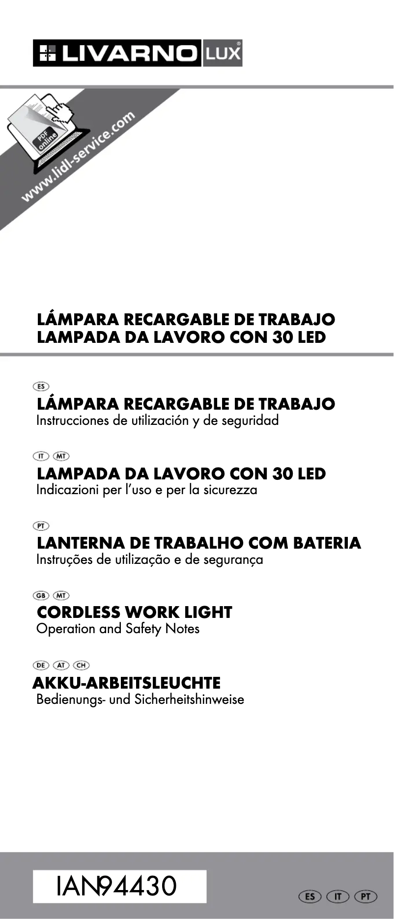 Page 1 of the manual User Manual Livarno Lux Z31346