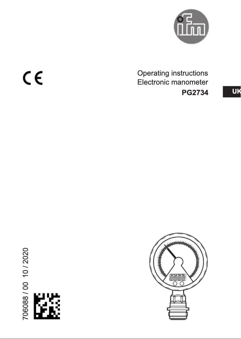 Page 1 of the manual User Manual IFM PG2734