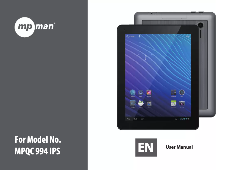 Page 1 of the manual User Manual Mpman MPQC 994 IPS