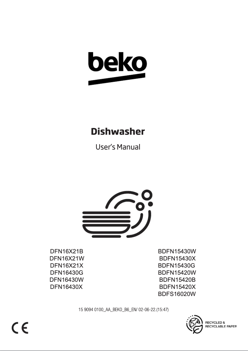 Page 1 of the manual User Manual Beko BDFN15430G