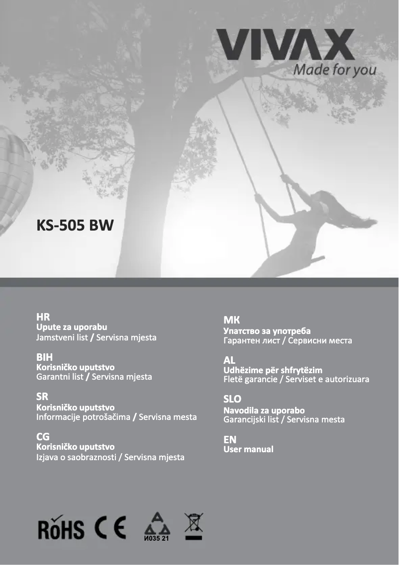 Page 1 of the manual User Manual Vivax KS-505BW