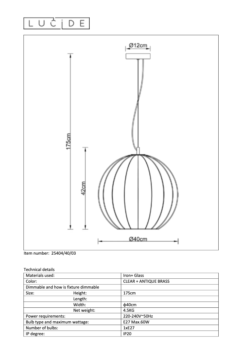 Page 1 of the manual User Manual Lucide Timius