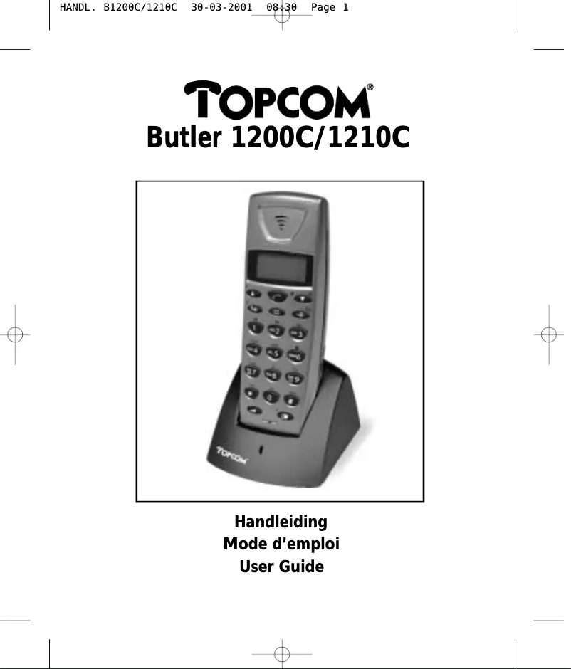 Page 1 of the manual User Manual Topcom Butler 1210c
