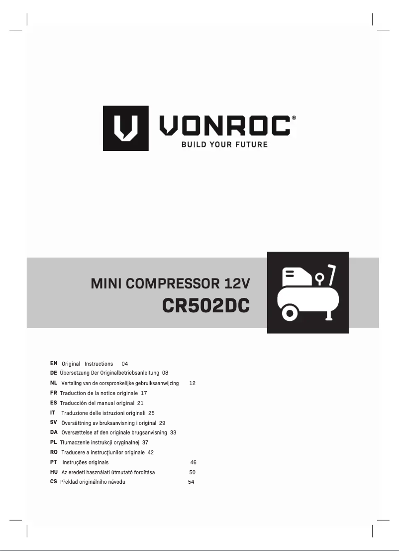 Page 1 of the manual User Manual Vonroc CR502DC