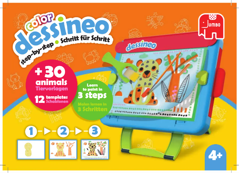 Page 1 de la notice Manuel utilisateur Jumbo Dessineo Color Painting Easel