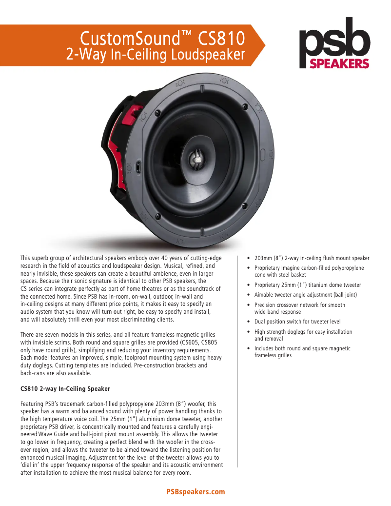 First page image of the manual for CS810