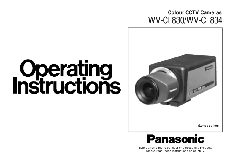 Page 1 of the manual User Manual Panasonic WV-CL830