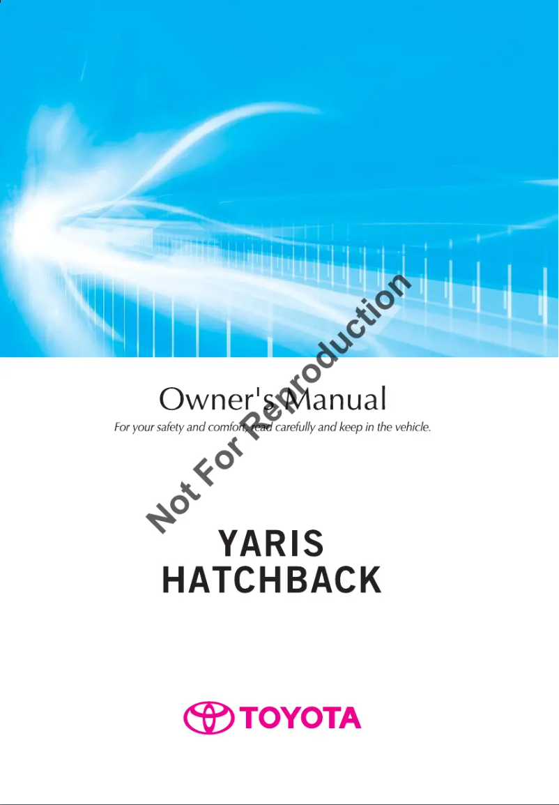 Page 1 of the manual User Manual Toyota Yaris Hatchback (2013)