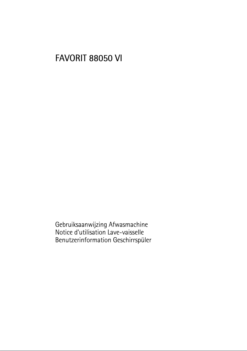 Page 1 of the manual User Manual AEG Favorit 88050 VIP