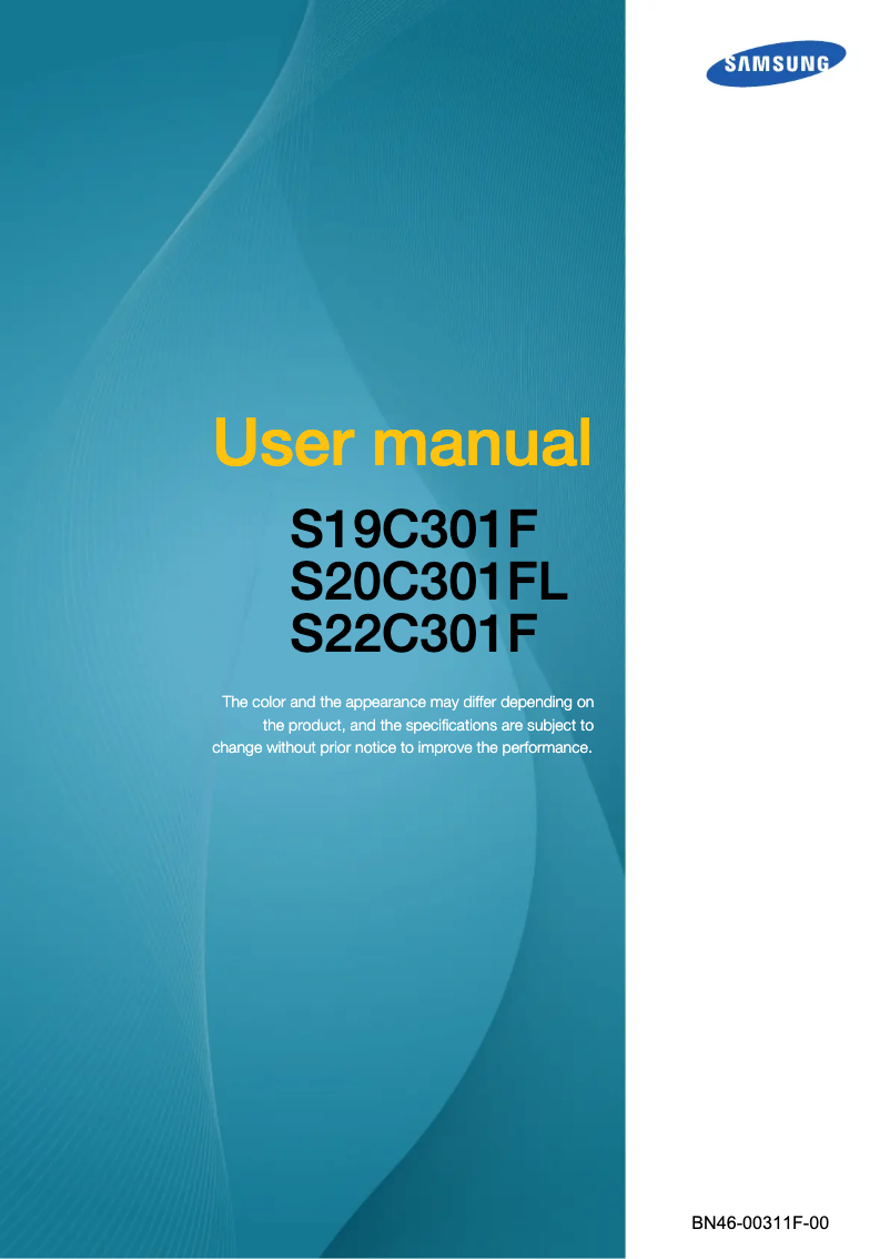 Page 1 of the manual User Manual Samsung S20C301FL