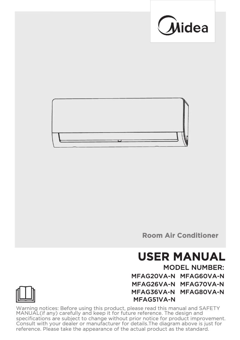 First page image of the manual for MFAG51VA-N