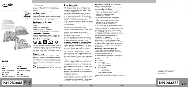 First page image of the manual for IAN 283688